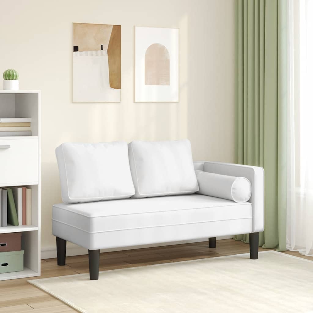 Chaise longue avec coussins blanc similicuir - XIOS