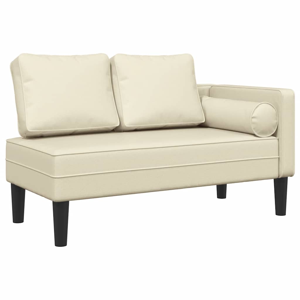 Chaise longue avec coussins crème similicuir - XIOS