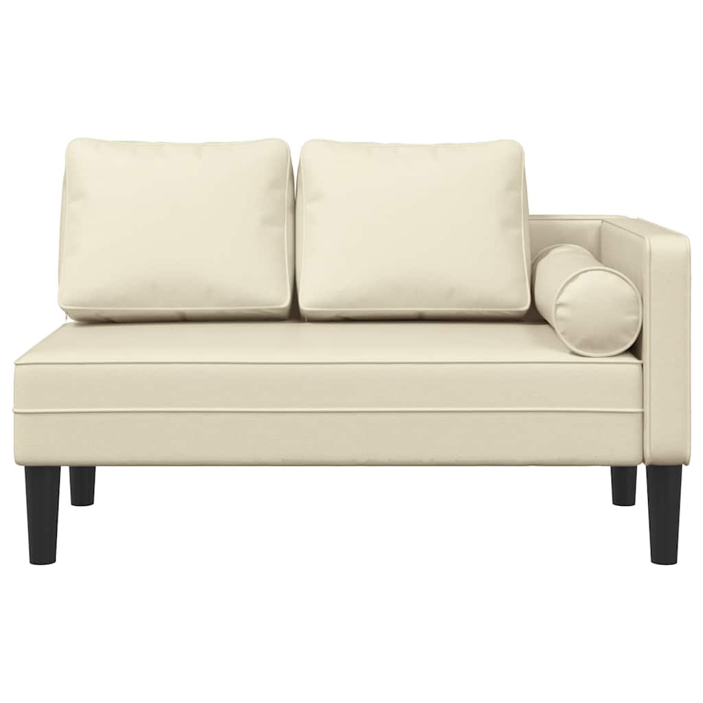 Chaise longue avec coussins crème similicuir - XIOS