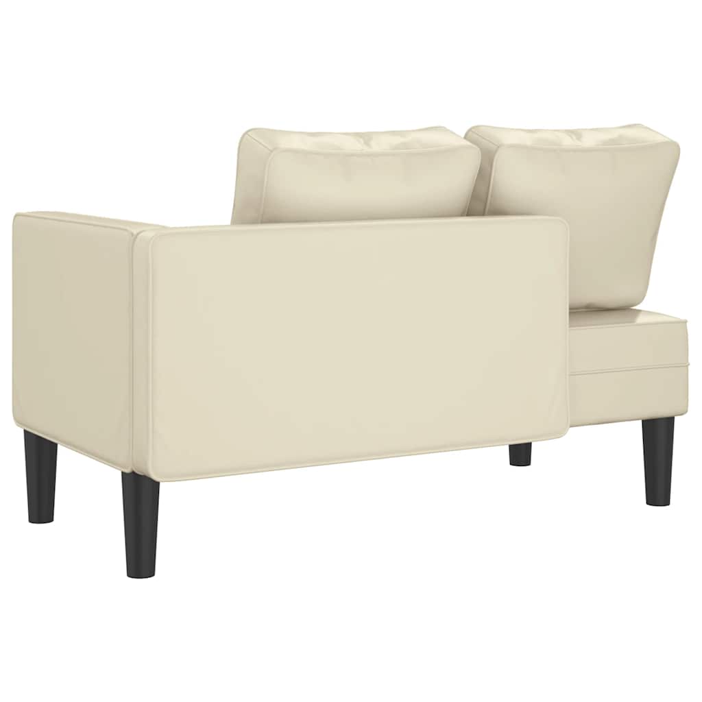 Chaise longue avec coussins crème similicuir - XIOS