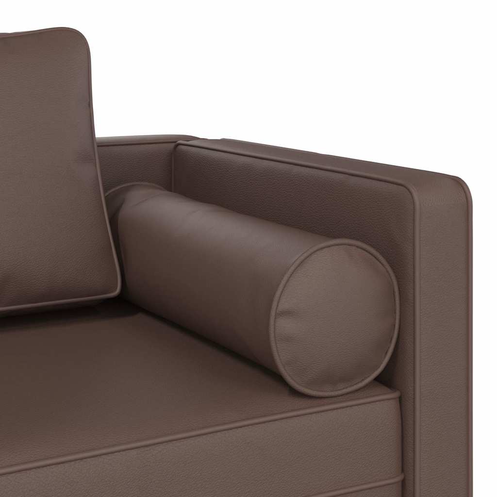 Chaise longue avec coussins marron similicuir - XIOS