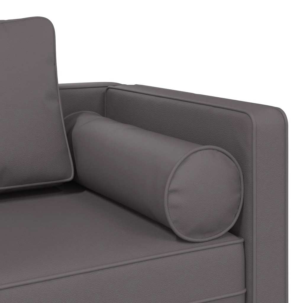 Chaise longue avec coussins gris similicuir - XIOS