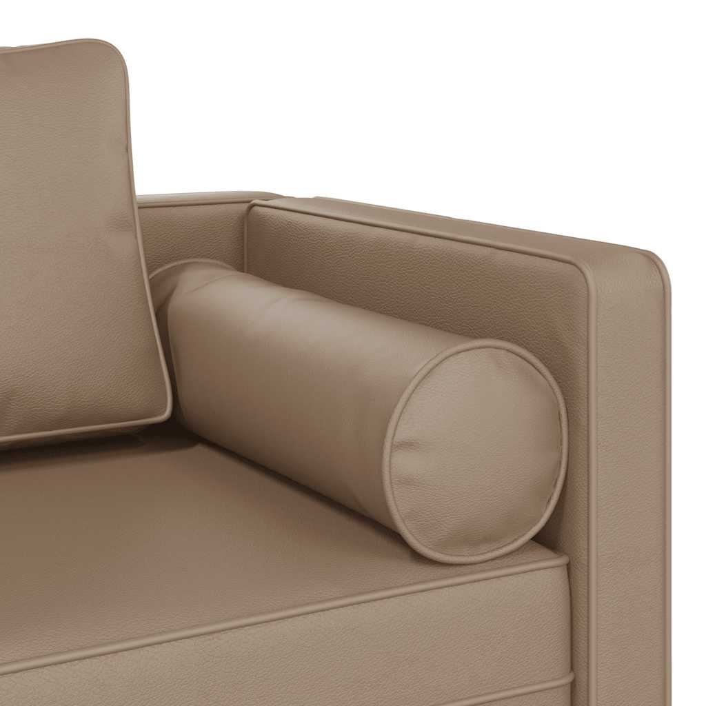 Chaise longue avec coussins cappuccino similicuir