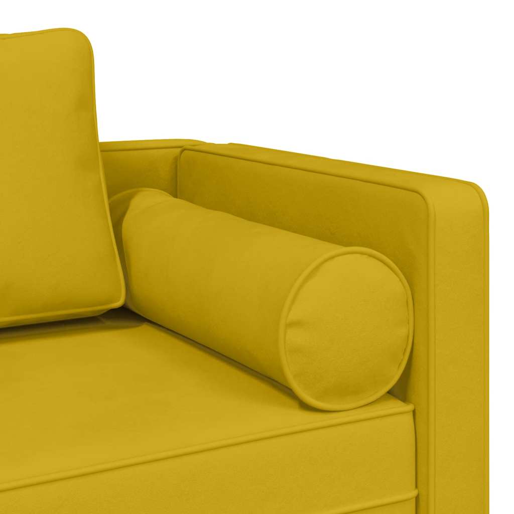 Chaise longue avec coussins jaune velours - XIOS