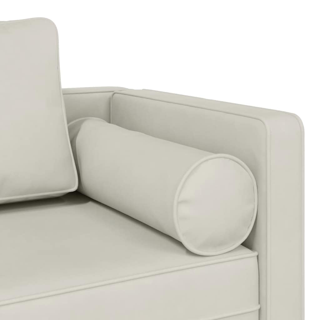 Chaise longue avec coussins crème velours - XIOS