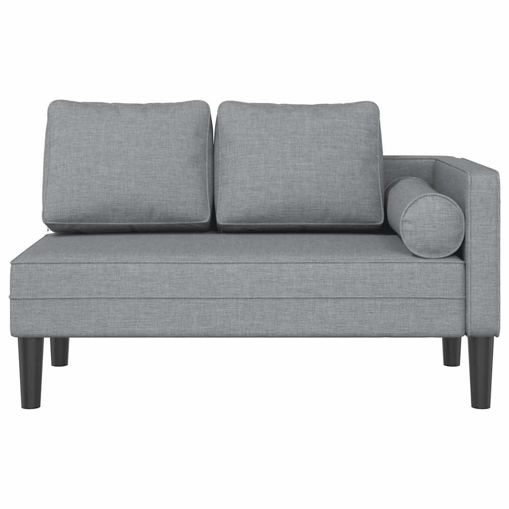 Chaise longue avec coussins gris clair tissu - XIOS