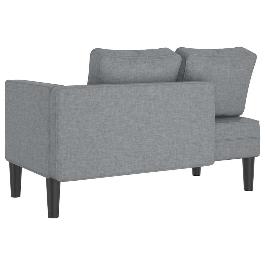 Chaise longue avec coussins gris clair tissu - XIOS