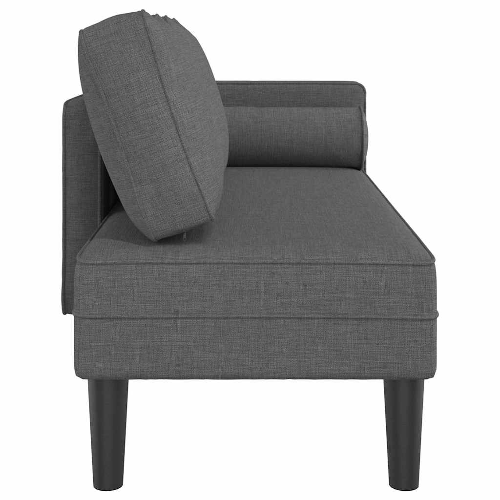 Chaise longue avec coussins gris foncé tissu - XIOS