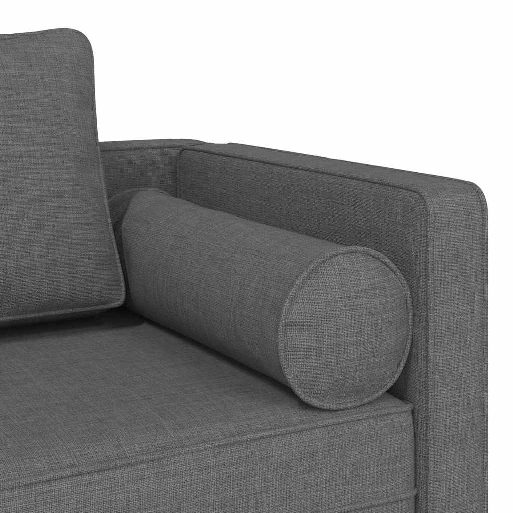 Chaise longue avec coussins gris foncé tissu - XIOS