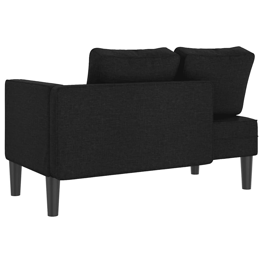Chaise longue avec coussins noir tissu - XIOS