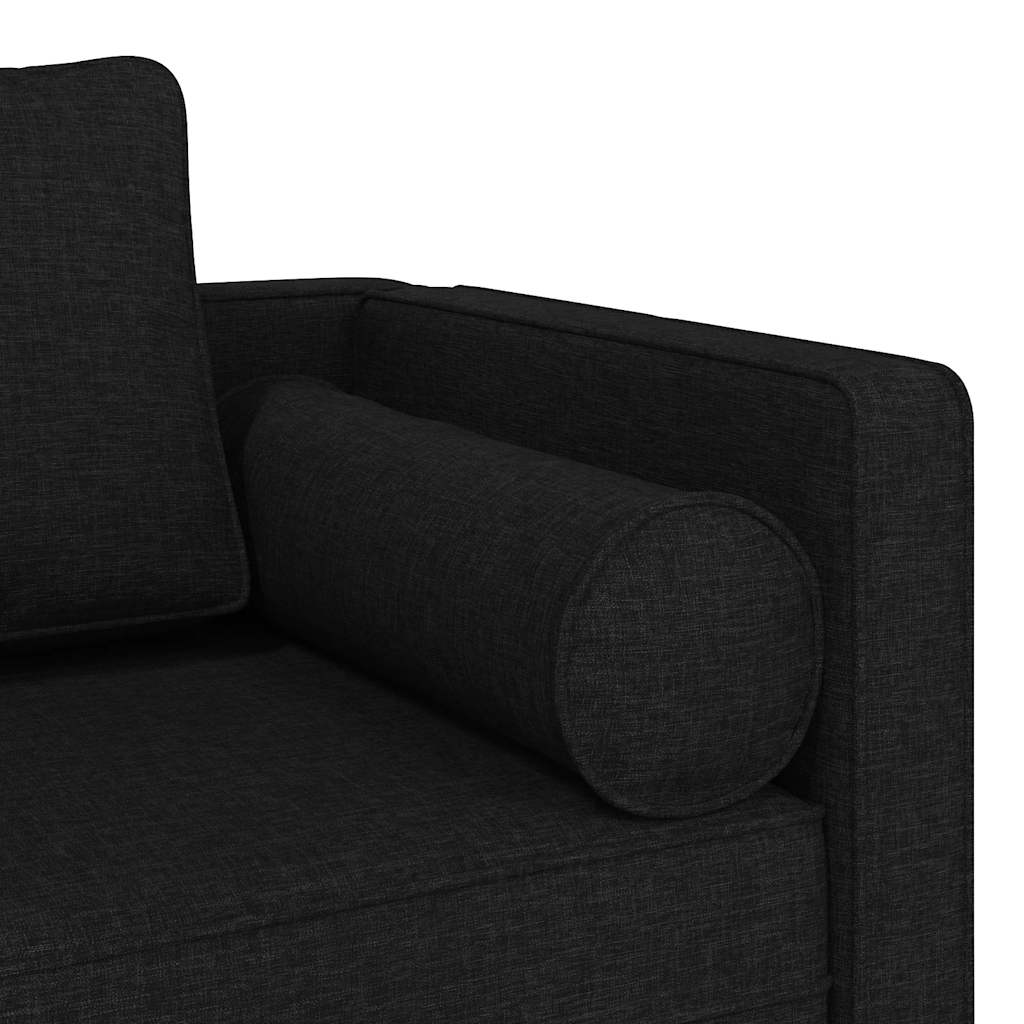 Chaise longue avec coussins noir tissu - XIOS
