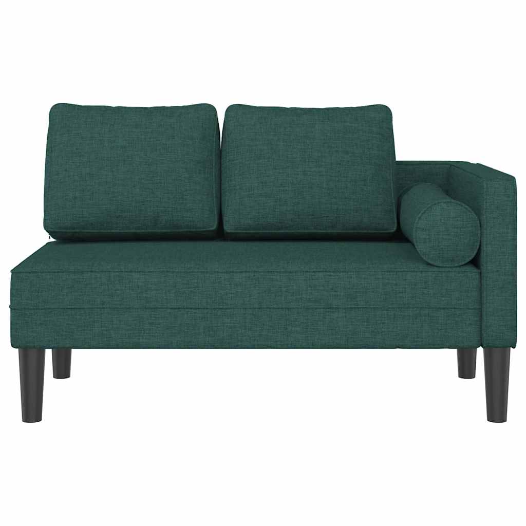 Chaise longue avec coussins vert foncé tissu - XIOS