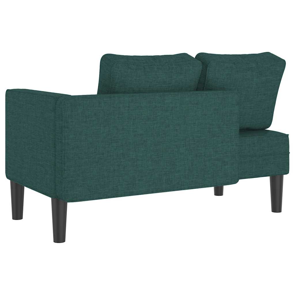Chaise longue avec coussins vert foncé tissu - XIOS