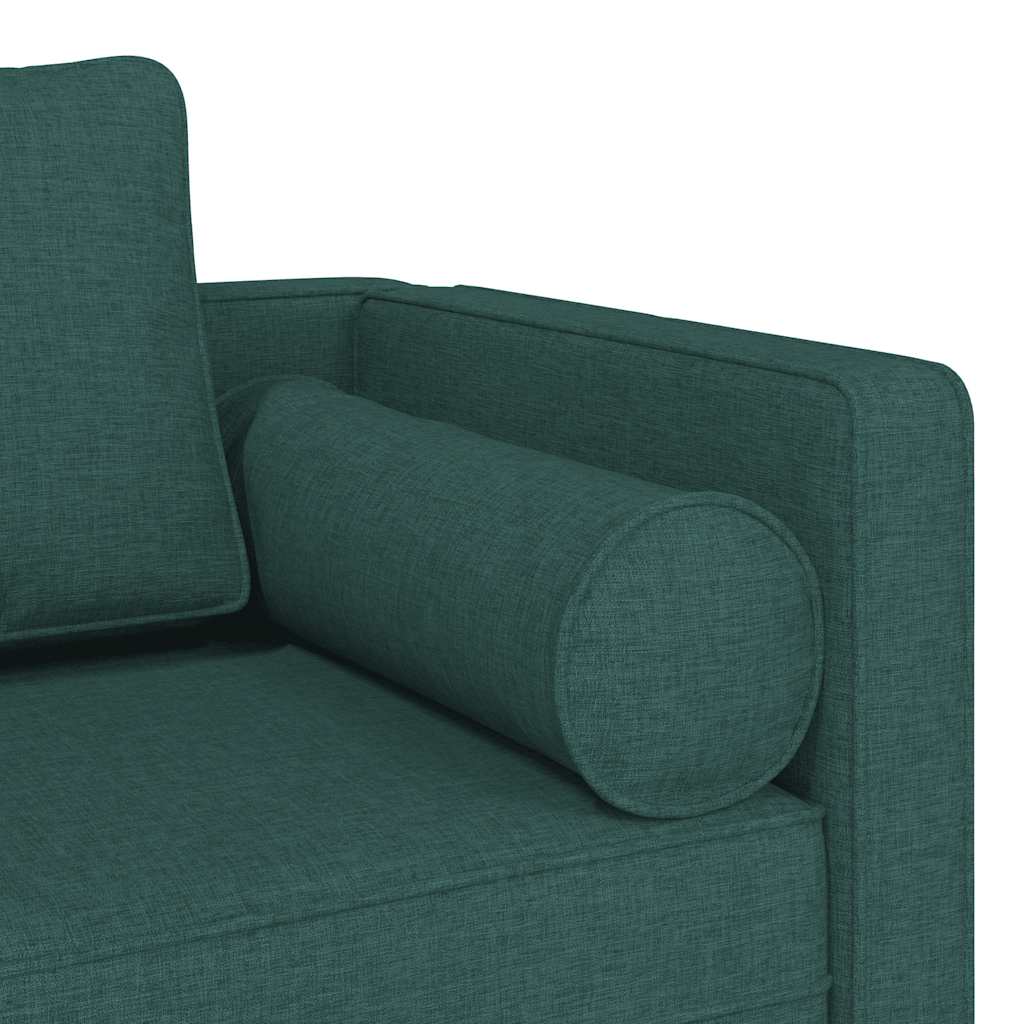 Chaise longue avec coussins vert foncé tissu - XIOS