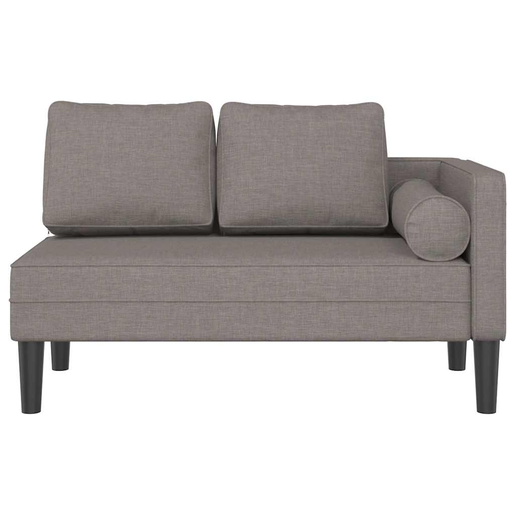 Chaise longue avec coussins taupe tissu - XIOS
