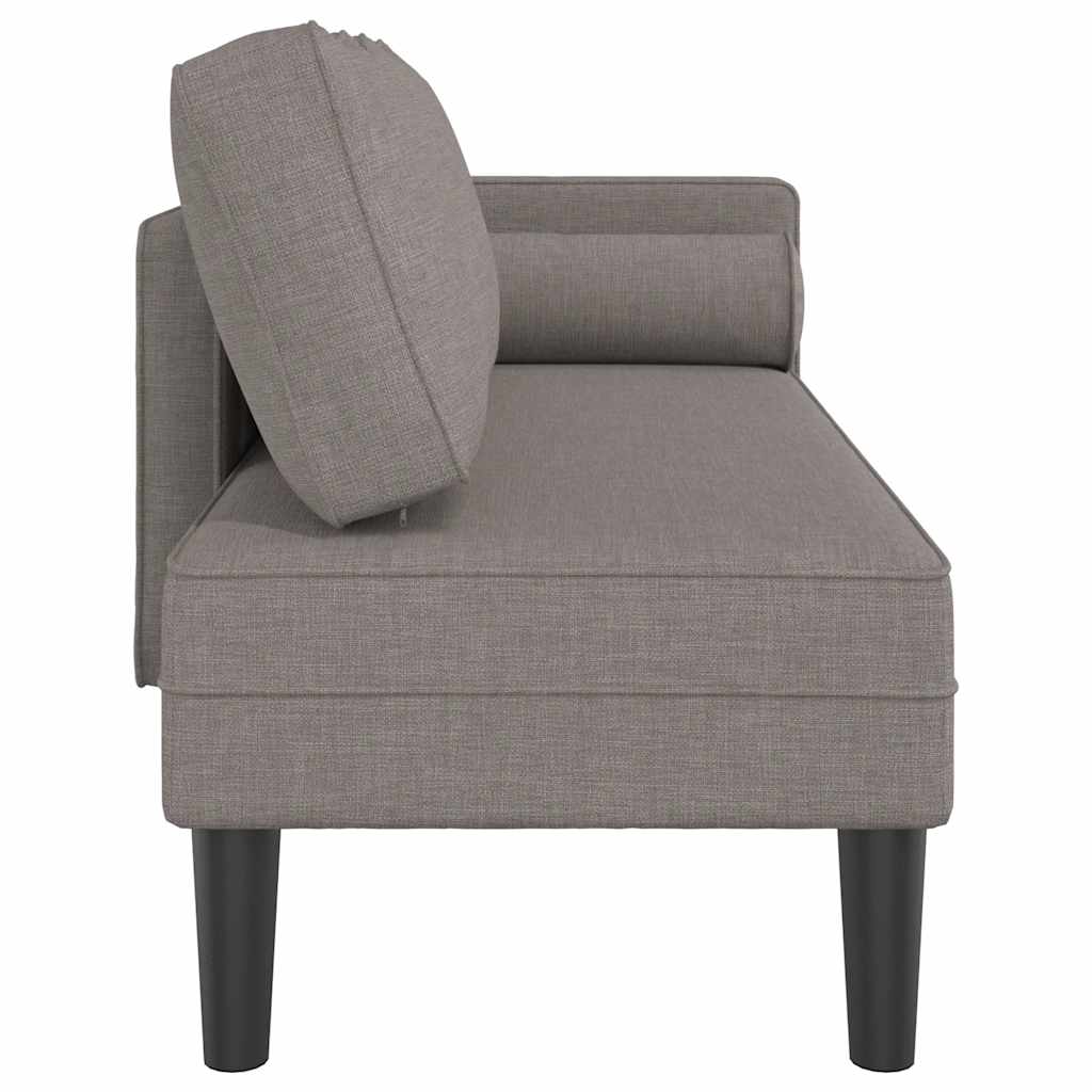 Chaise longue avec coussins taupe tissu - XIOS