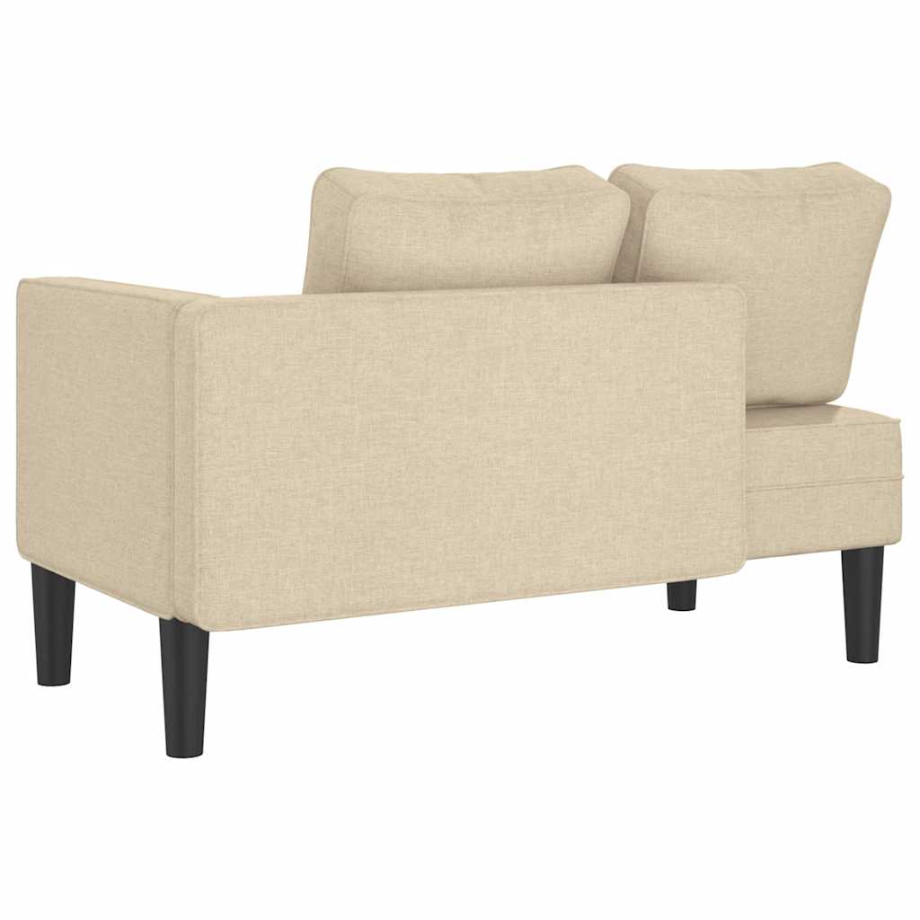 Chaise longue avec coussins crème tissu - XIOS