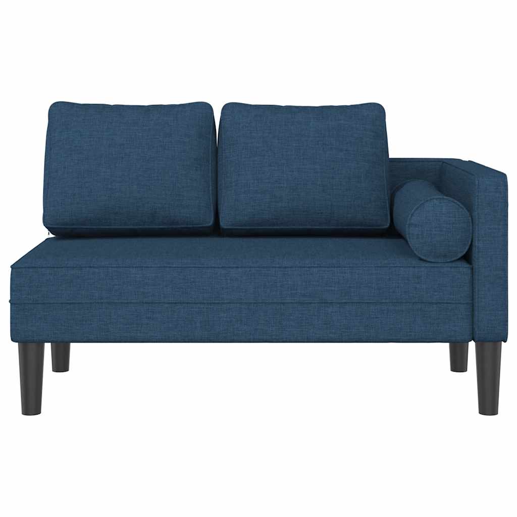 Chaise longue avec coussins bleu tissu - XIOS