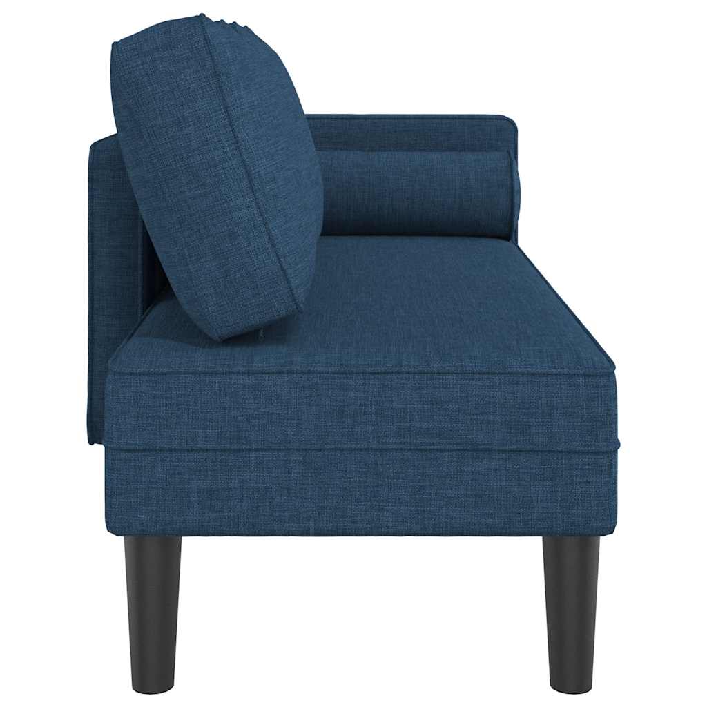 Chaise longue avec coussins bleu tissu - XIOS