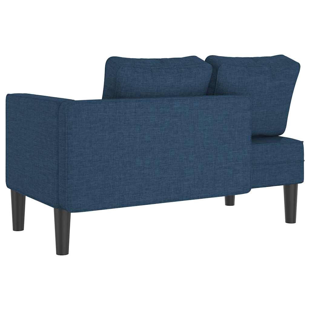 Chaise longue avec coussins bleu tissu - XIOS