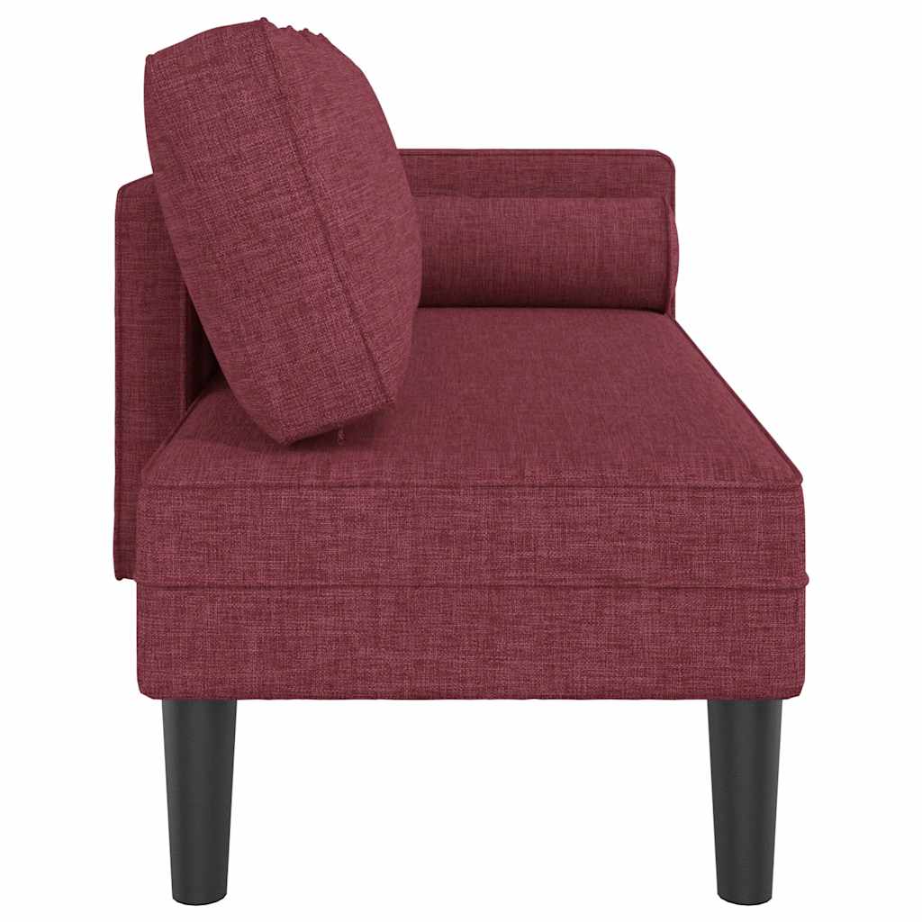Chaise longue avec coussins rouge bordeaux tissu - XIOS