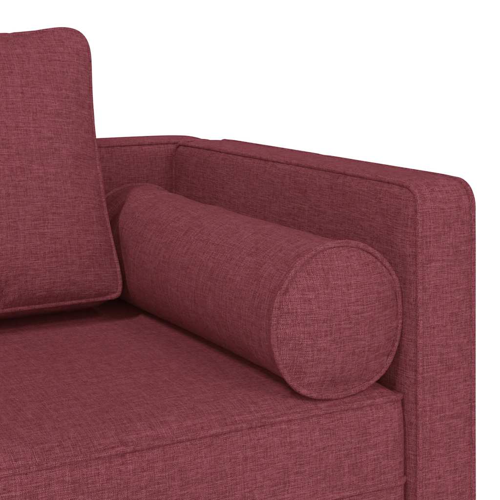 Chaise longue avec coussins rouge bordeaux tissu - XIOS