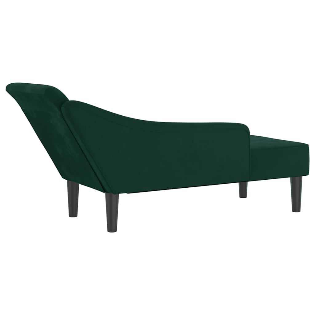 Chaise longue avec coussins vert foncé velours - XIOS