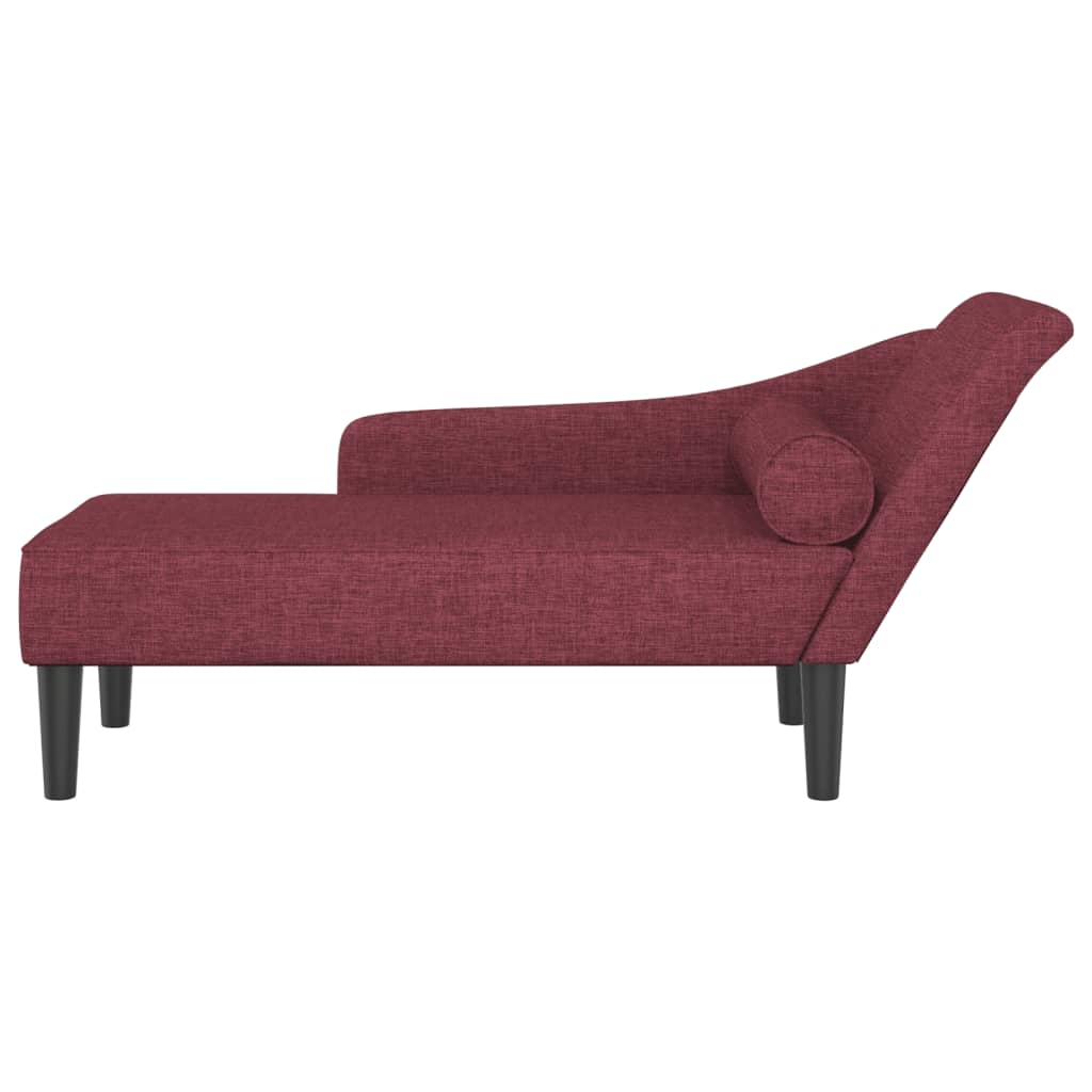 Chaise longue avec coussins rouge bordeaux tissu - XIOS