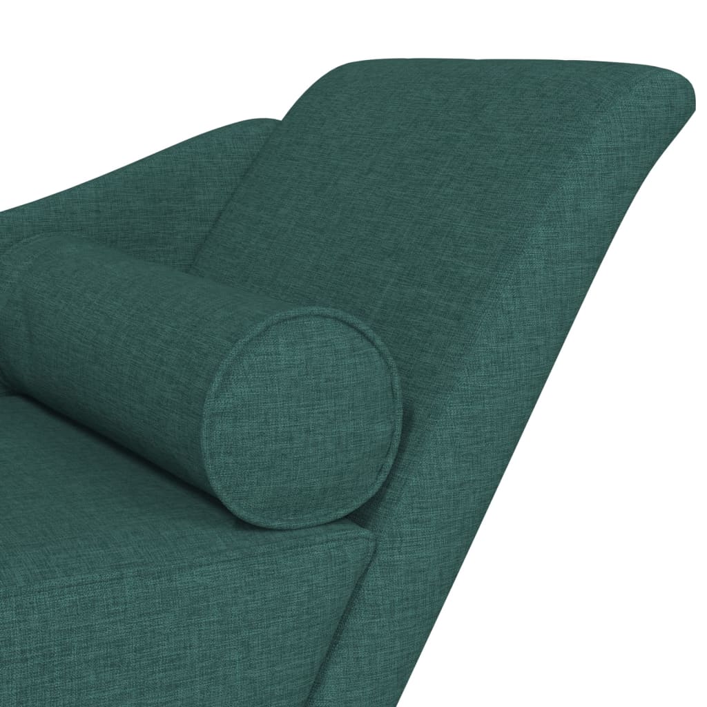 Chaise longue avec coussins vert foncé tissu - XIOS