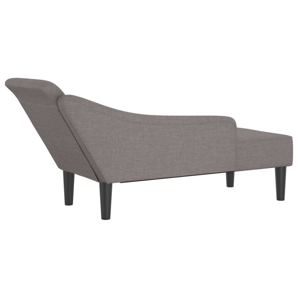 Chaise longue avec coussins taupe tissu - XIOS