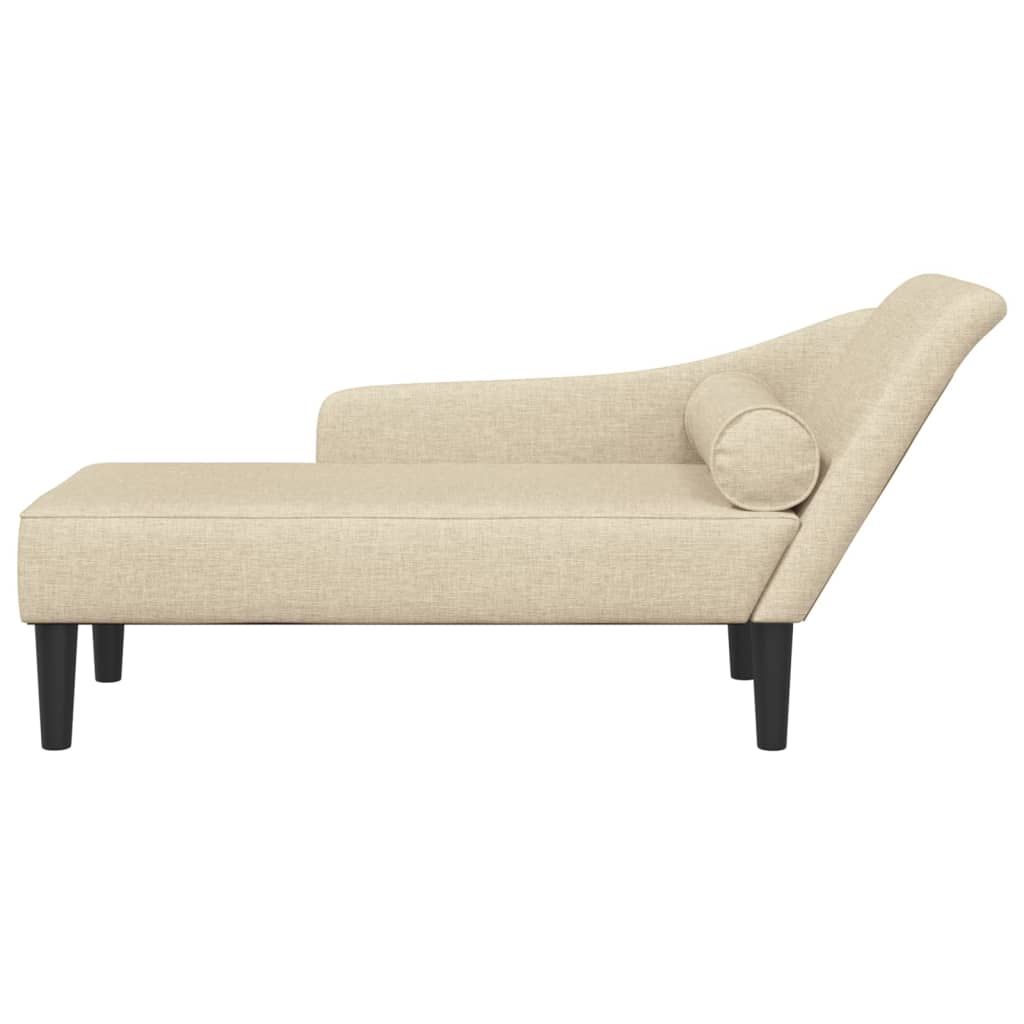 Chaise longue avec coussins crème tissu - XIOS