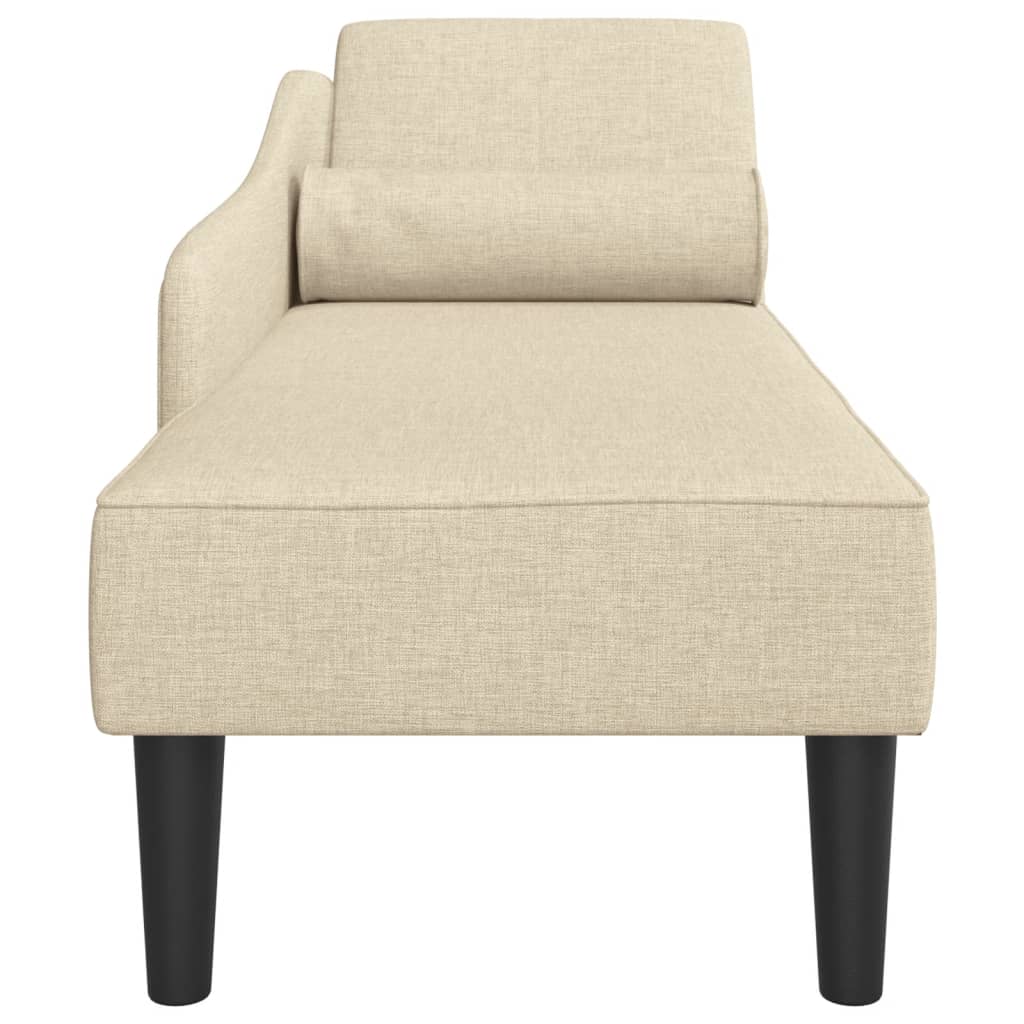 Chaise longue avec coussins crème tissu - XIOS