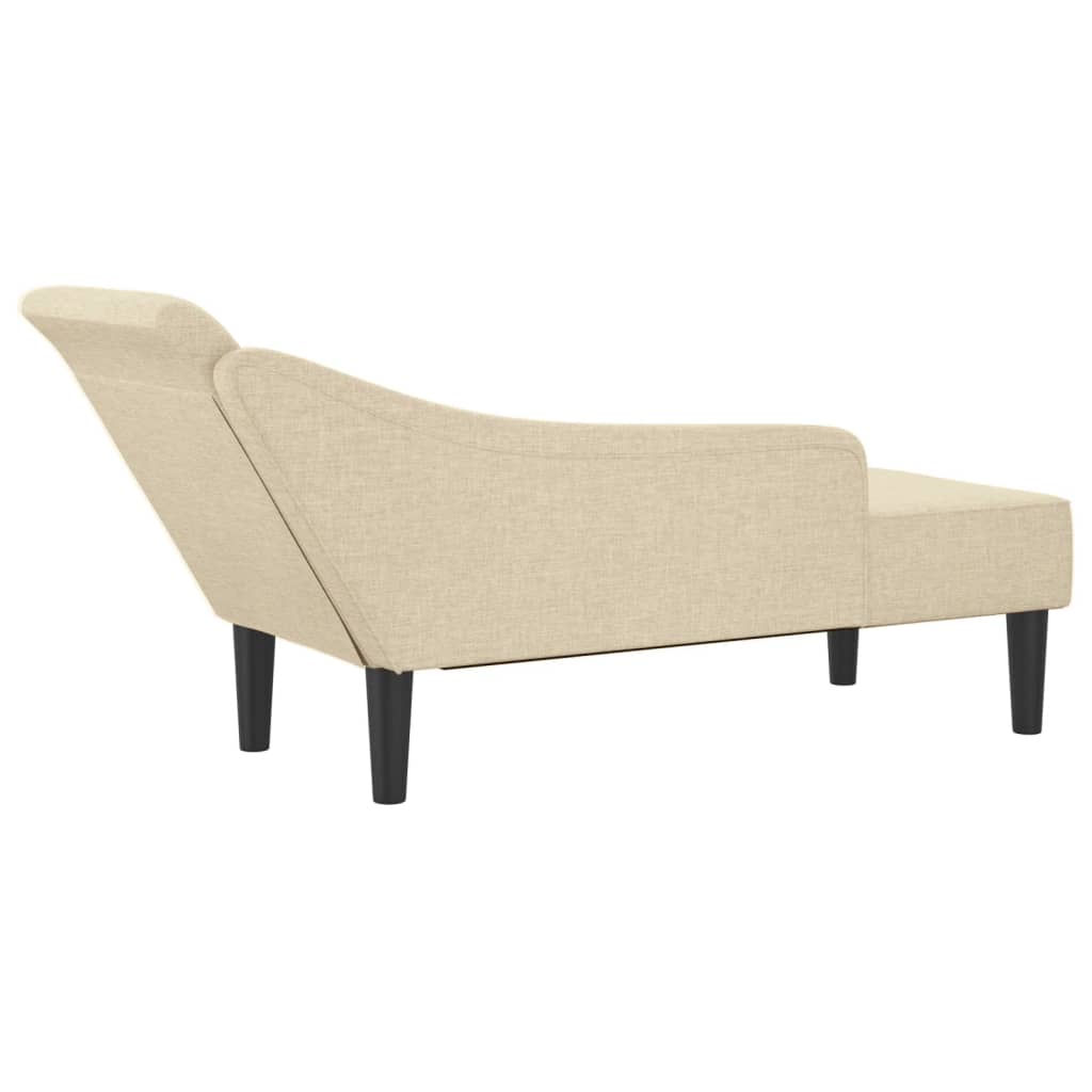Chaise longue avec coussins crème tissu - XIOS