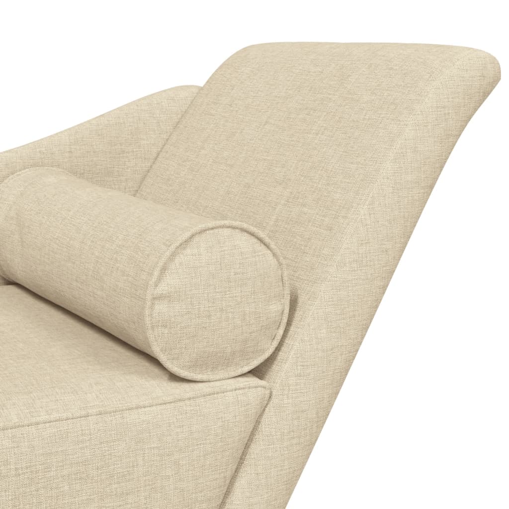 Chaise longue avec coussins crème tissu - XIOS