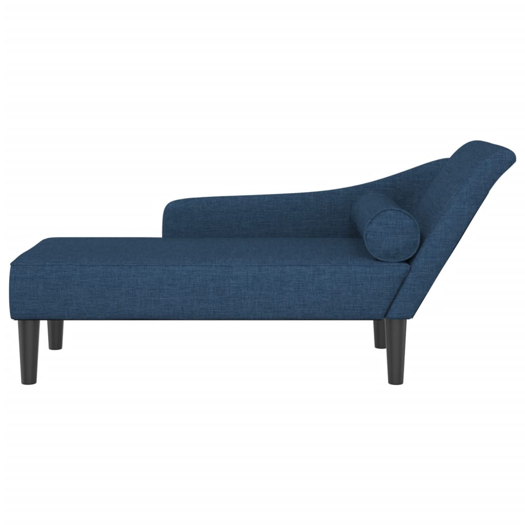 Chaise longue avec coussins bleu tissu - XIOS