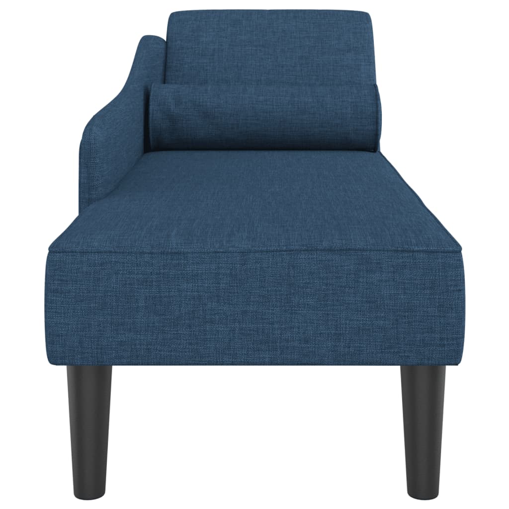 Chaise longue avec coussins bleu tissu - XIOS