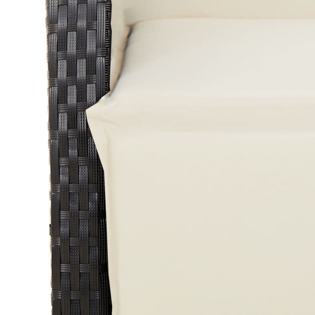 Ensemble à manger de jardin coussins 5pcs noir résine tressée