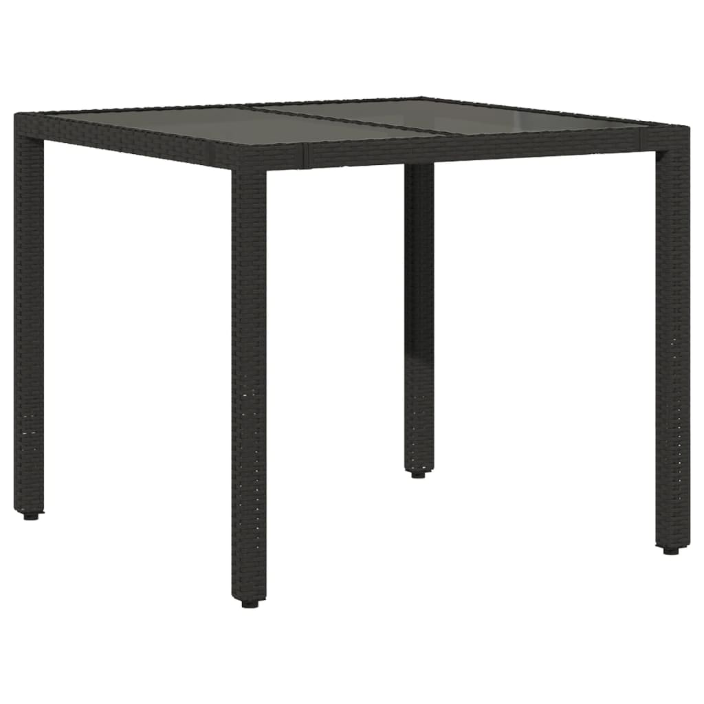 Ensemble à manger de jardin coussins 5pcs Noir Résine tressée
