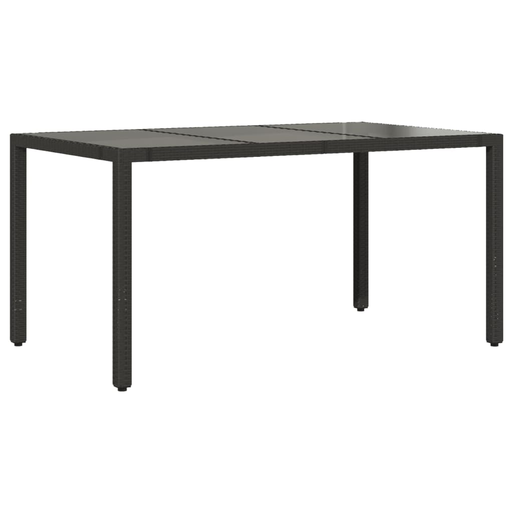 Ensemble à manger de jardin coussins 7pcs Noir Résine tressée