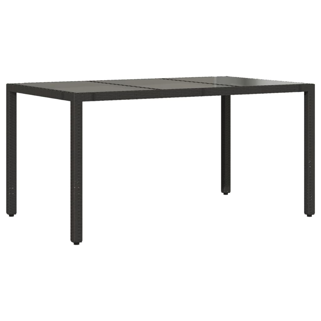 Ensemble à manger de jardin coussins 7pcs Noir Résine tressée
