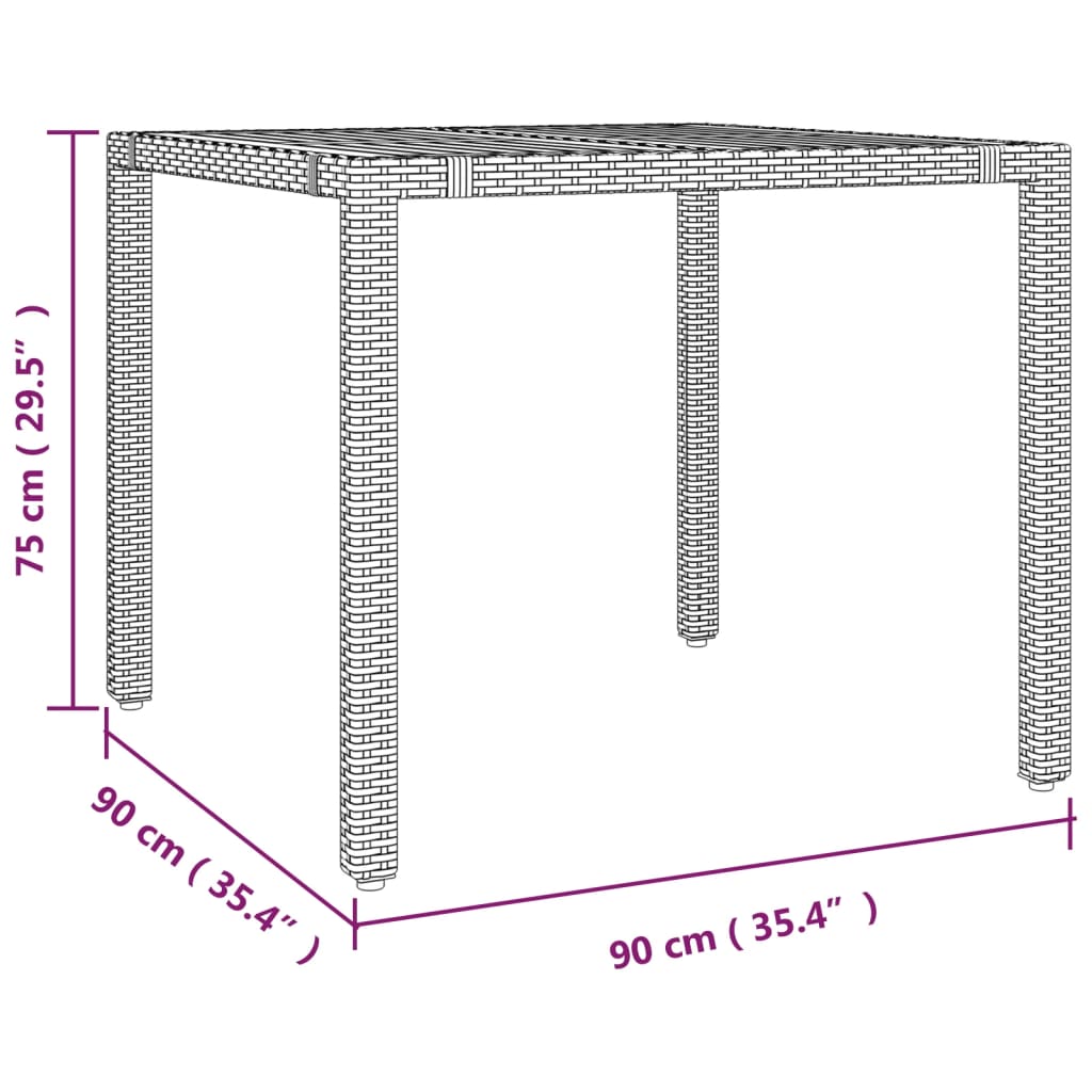 Ensemble de bistro 3 pcs avec coussins gris résine tressée - XIOS