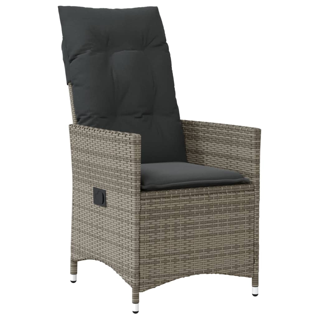 Ensemble à manger de jardin et coussins 7 pcs gris rotin