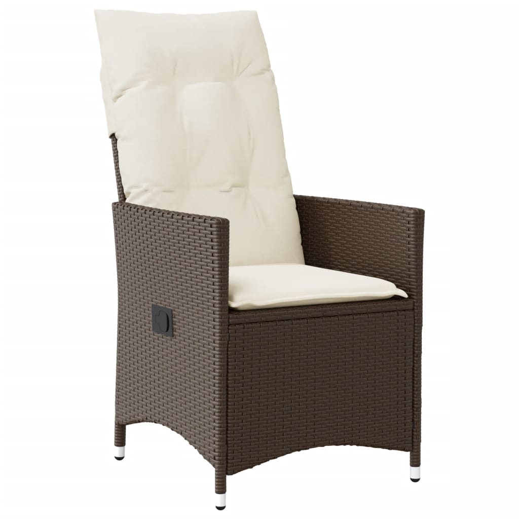 Ensemble à manger de jardin et coussins 7 pcs marron rotin
