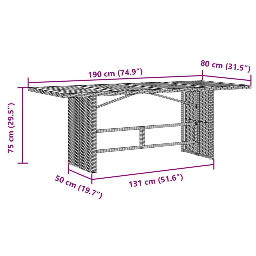 Ensemble à manger de jardin coussins 7 pcs noir résine tressée