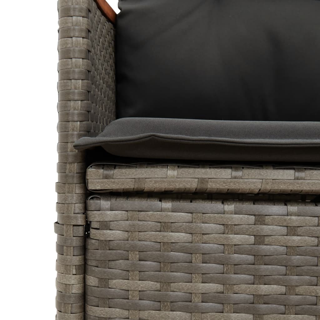 Ensemble à manger de jardin 5 pcs coussins gris résine tressée