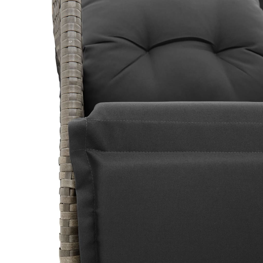 Ensemble à manger de jardin 5 pcs coussins gris résine tressée