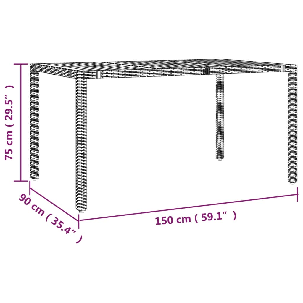 Ensemble à manger de jardin coussins 7 pcs noir résine tressée