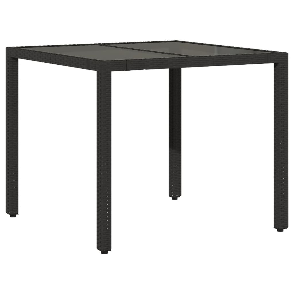 Ensemble de bistro 3 pcs avec coussins noir résine tressée