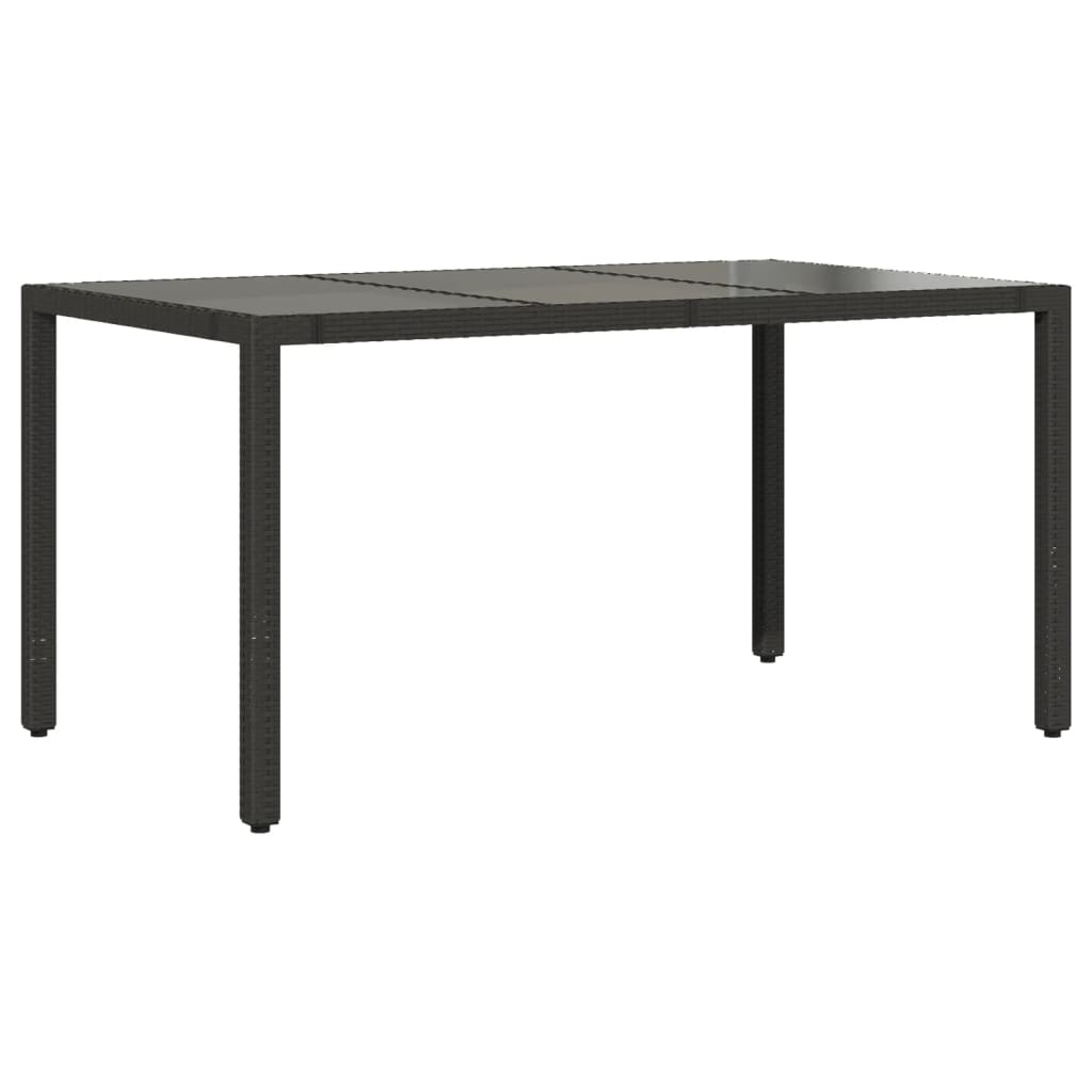 Ensemble à manger de jardin coussins 7pcs Noir Résine tressée