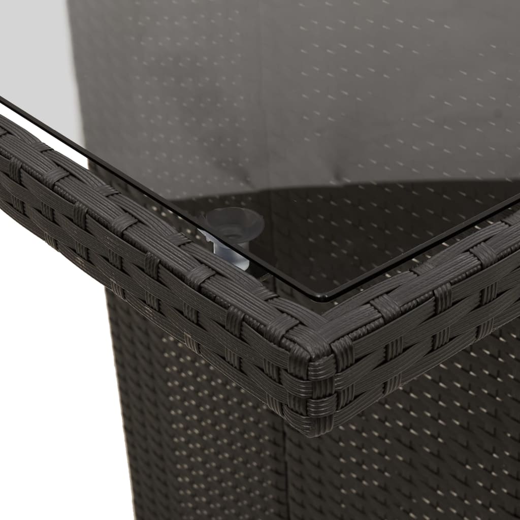 Ensemble à manger de jardin coussins 7 pcs noir résine tressée - XIOS